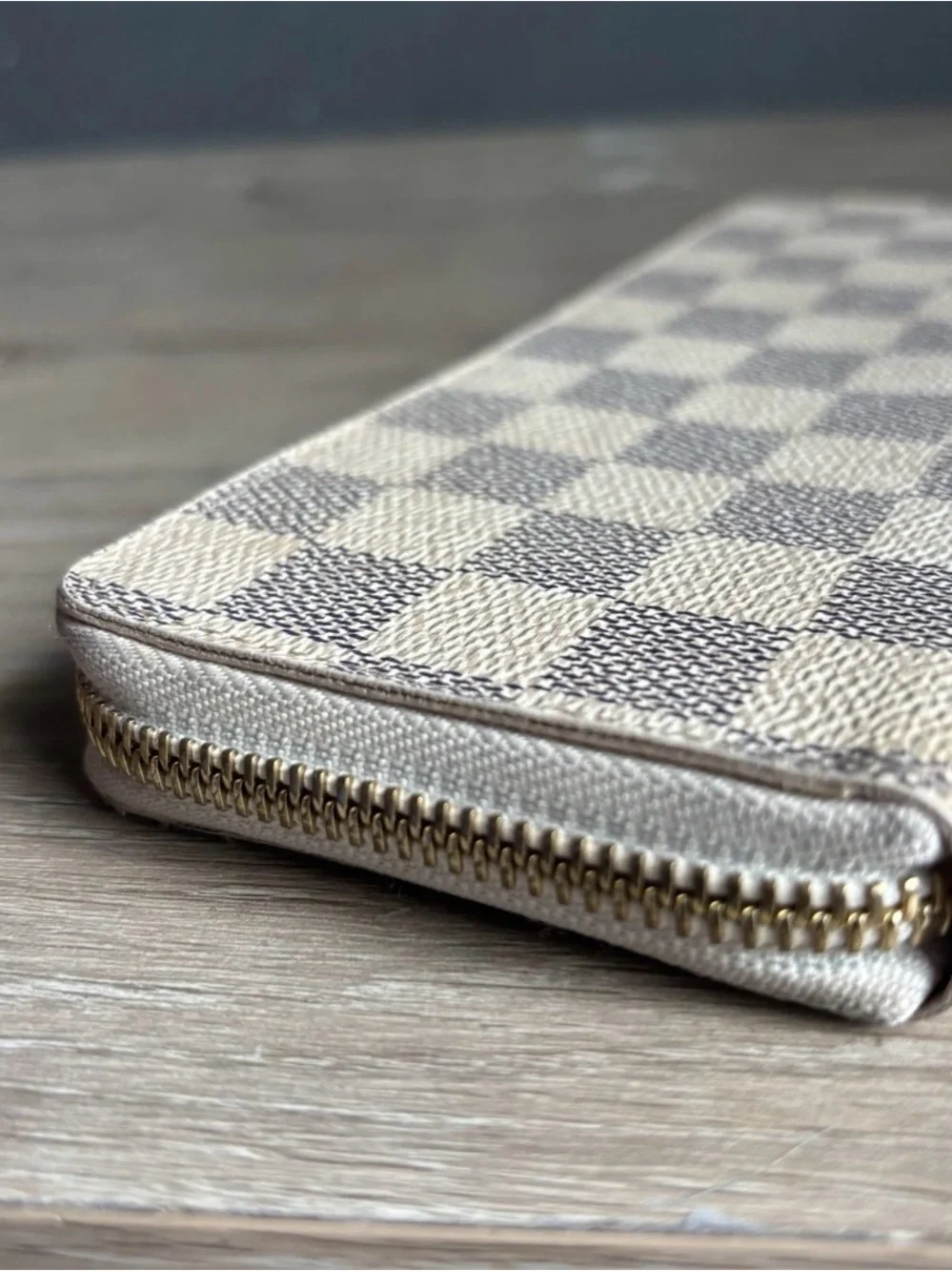 Louis Vuitton Damier Azur Zippy Zip Around Long Wallet White Pink Inner